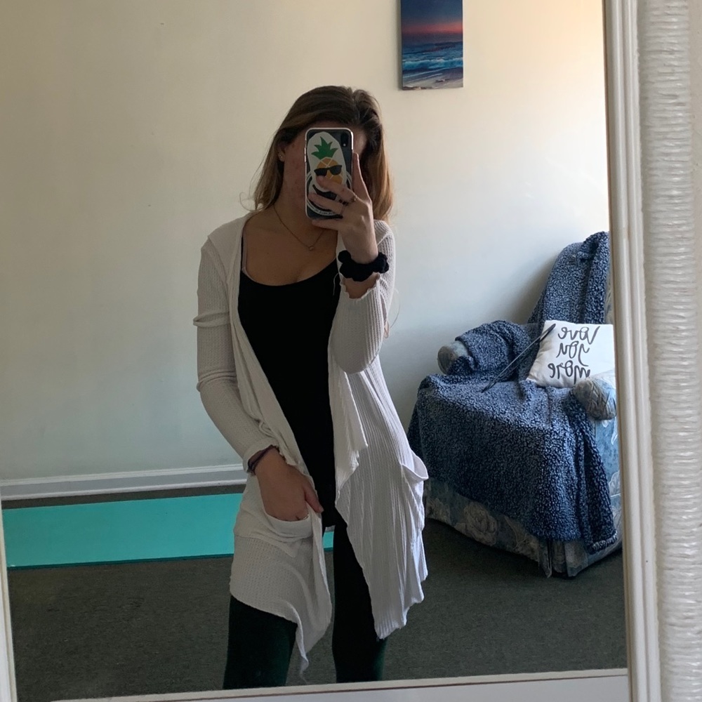 White flowy cardigan